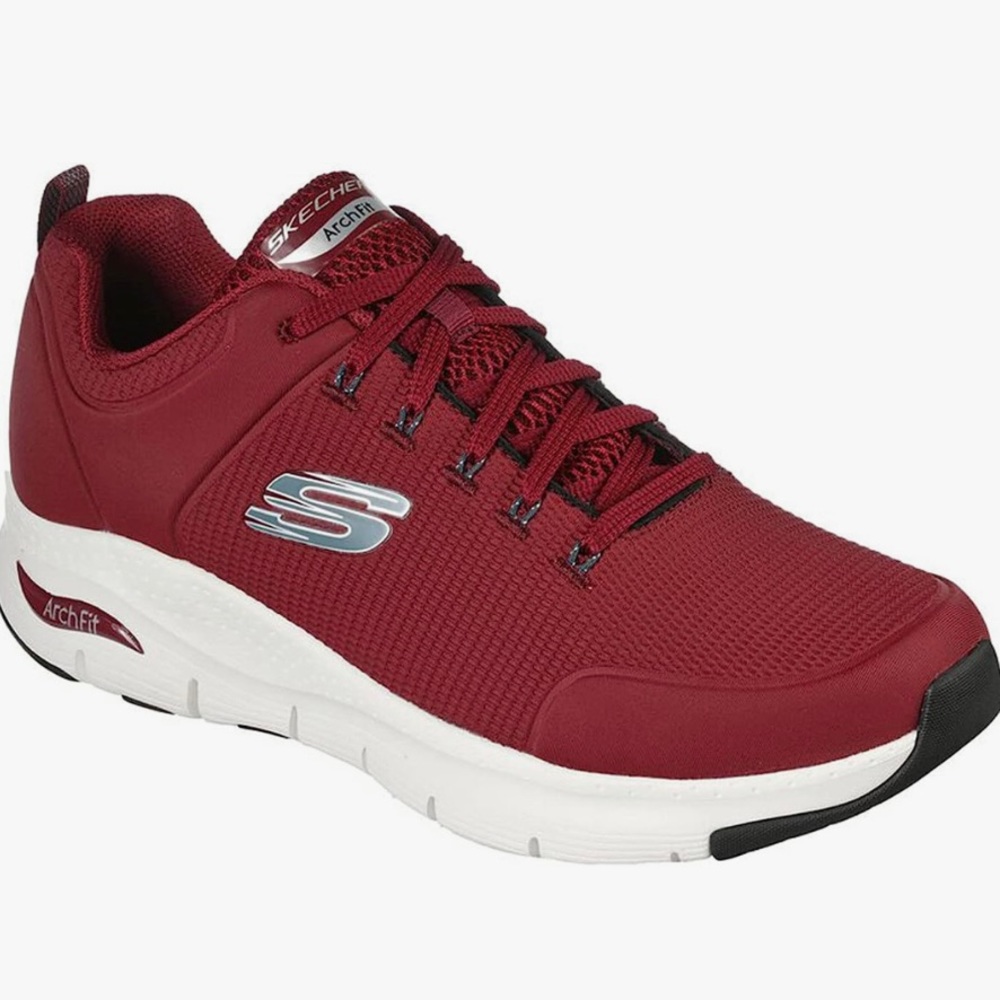 Skechers Men's Arch Fit Titan Sneakers Burgundy Size 8.5 - Picture 1 of 16